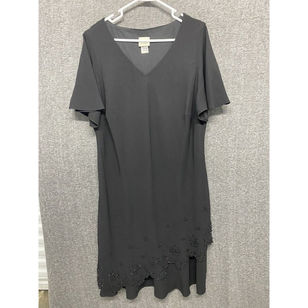 Candlelight & Champagne VTG black midi dress 22W USA